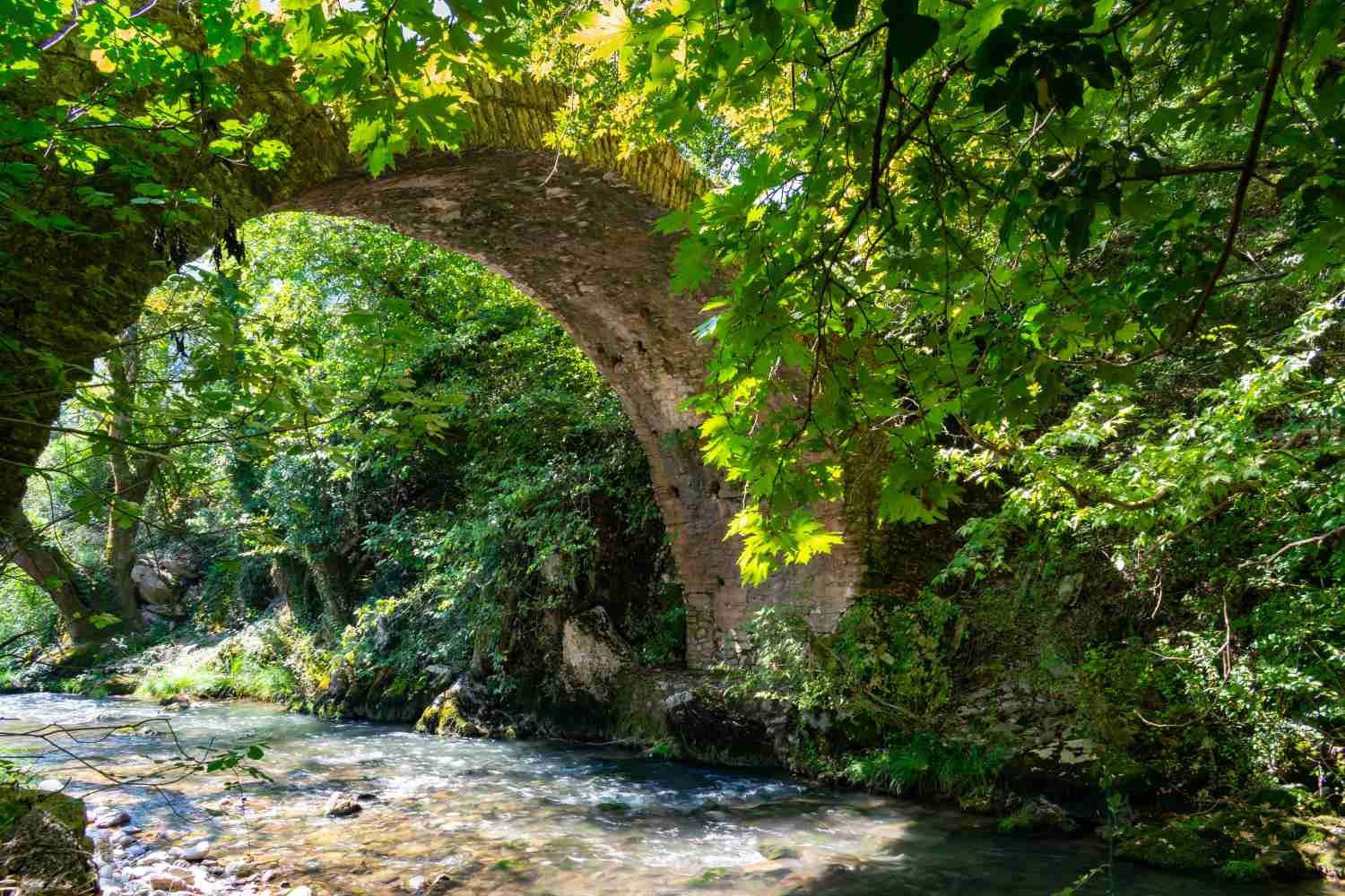 Tripotama bridge Eurimanthos river Tripota Achaia Peloponnese