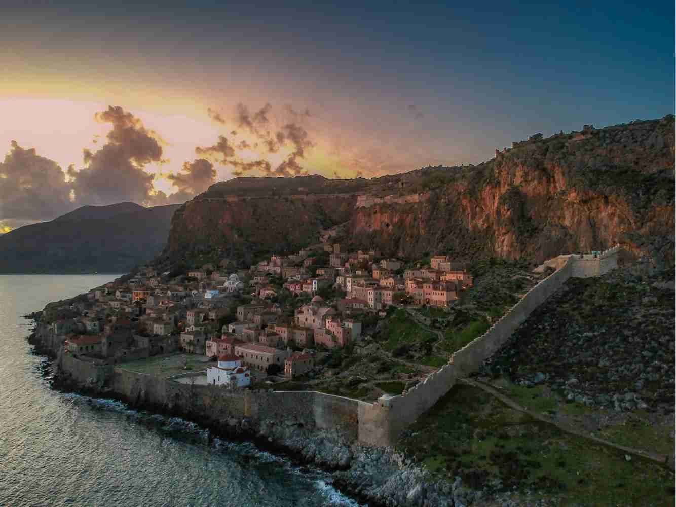 Monemvasia aerial Peloponnese