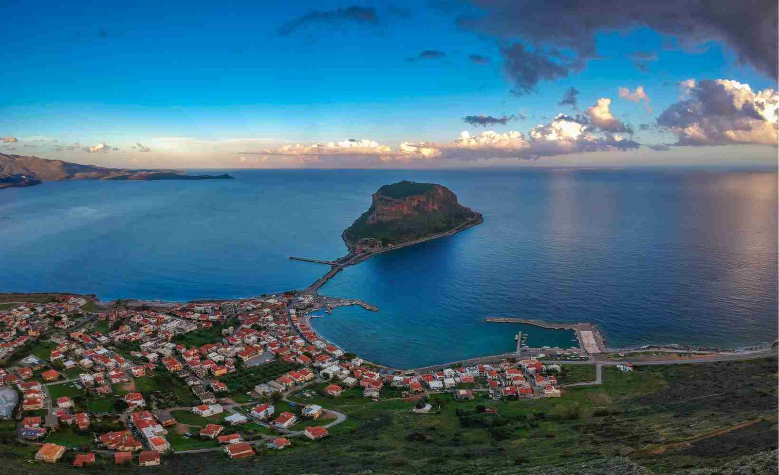 Monemvasia rock sunset Peloponnese