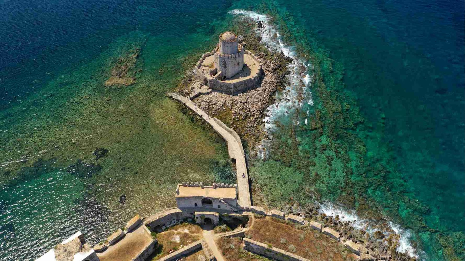 Methoni Venetian Castle aerial Peloponnese