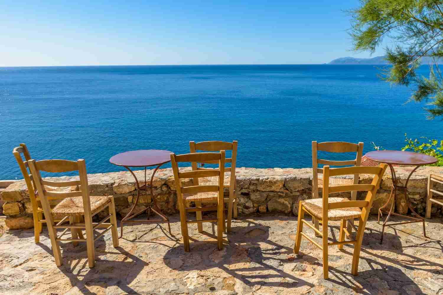 Monemvasia tables with a view Peloponnese